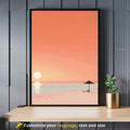 Affiche plage  - Affiche Minimaliste plage - Affiche coucher de soleil