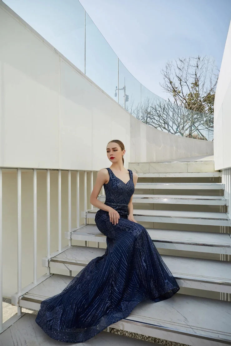 Elegant V-Neck Midi Dress