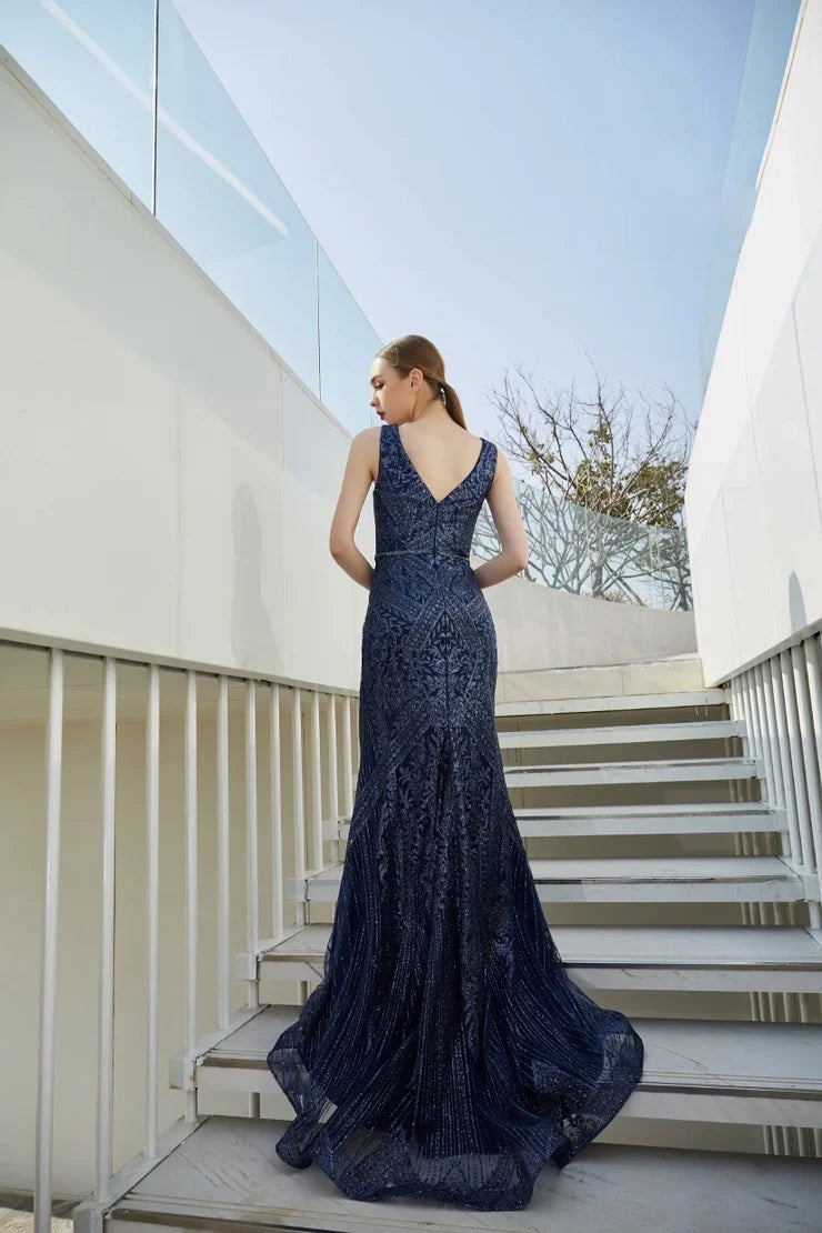 Elegant V-Neck Midi Dress